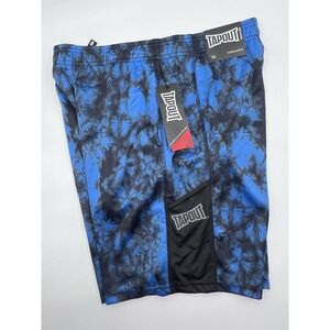 Tapout Shorts Mens M Black‎ Blue MMA Wrestling Drawstring Comfort Fit NWT